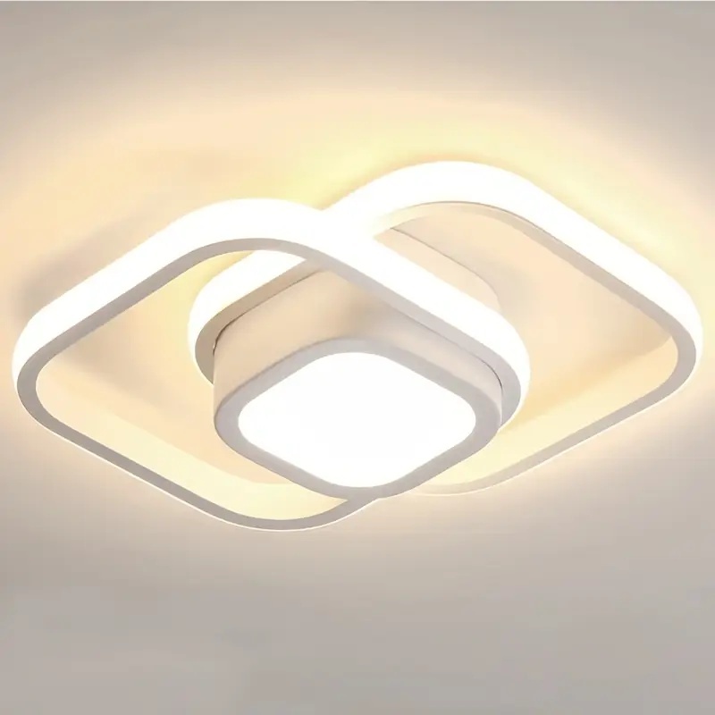 2 + 1 luz branca quadrada tipo K pequeno LED lustre de luz de teto adequado para quarto corredor sala de estar