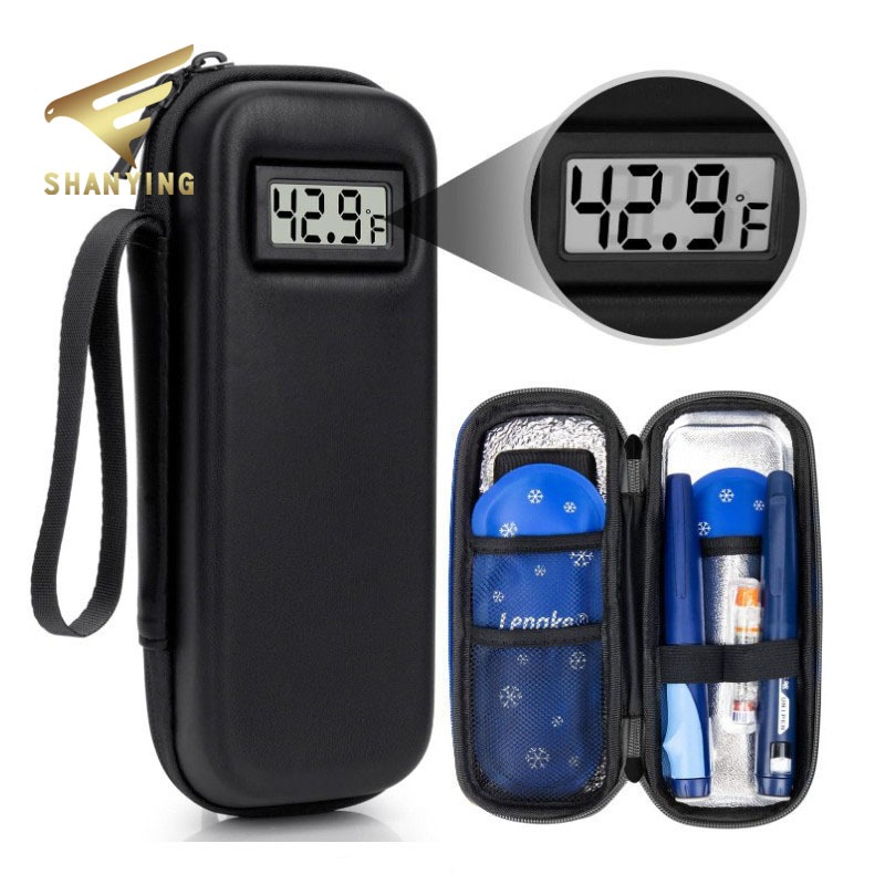 Caixa de Refrigeração para Insulina com Display - Portátil para Viagens, Armazenamento de Medicamentos Refrigerados