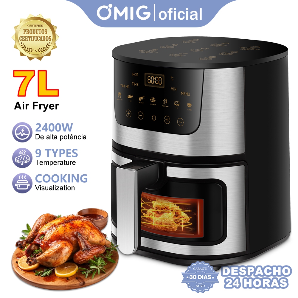 Air Fryer 7L / air fryer 220v 2400W forno elétrico 3 em 1 fritadeira elétrica air fryer