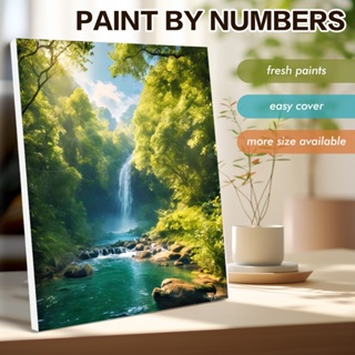 RUOPOTY Pintura Moderna Por Números Pintados À Mão Imagem Desenho Cachoeira Presente Exclusivo Moldura DIY em Oferta na Shopee