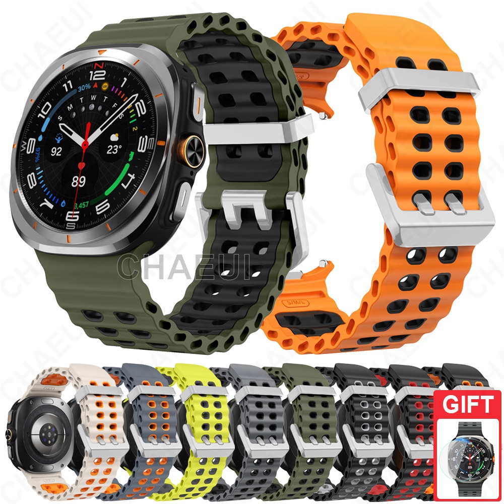 Pulseira De Silicone Cor Dupla Acessórios Para Galaxy Watch Ultra 2025 47mm em Oferta na Shopee