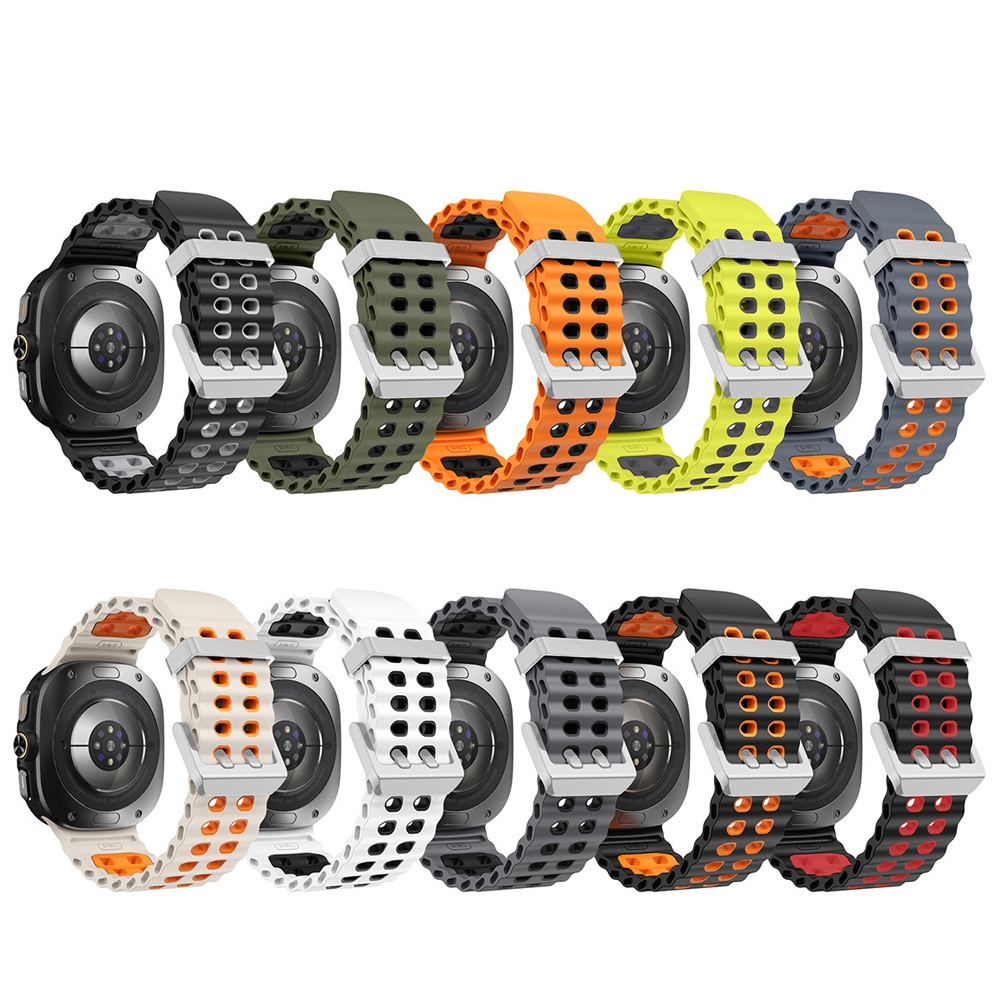 Pulseira De Silicone Cor Dupla Acessórios Para Galaxy Watch Ultra 2025 47mm