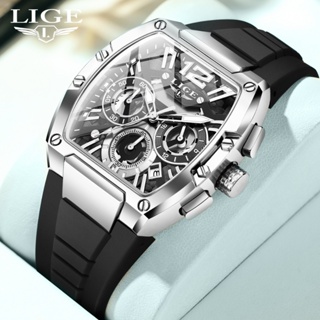 LIGE Marca Relógio Moda Esporte Cronógrafo Calendário Luminoso Pulseira De Silicone De Pulso De Quartzo em Oferta na Shopee