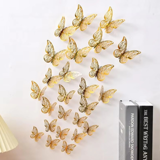 72PCS 3D borboleta papel bolo decoração borboleta papel bolo decoração festa de aniversário em Oferta na Shopee