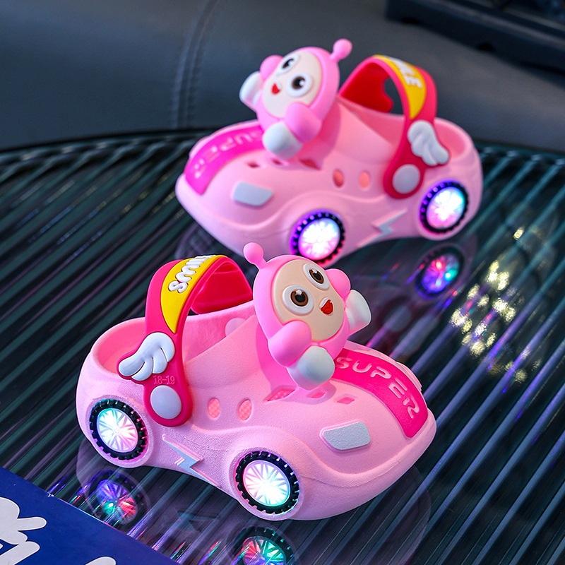 Babuche Infantil LED Sandálias Infantis Meninos e Meninas Chinelos Luminosos à prova d'água para Carros em Oferta na Shopee