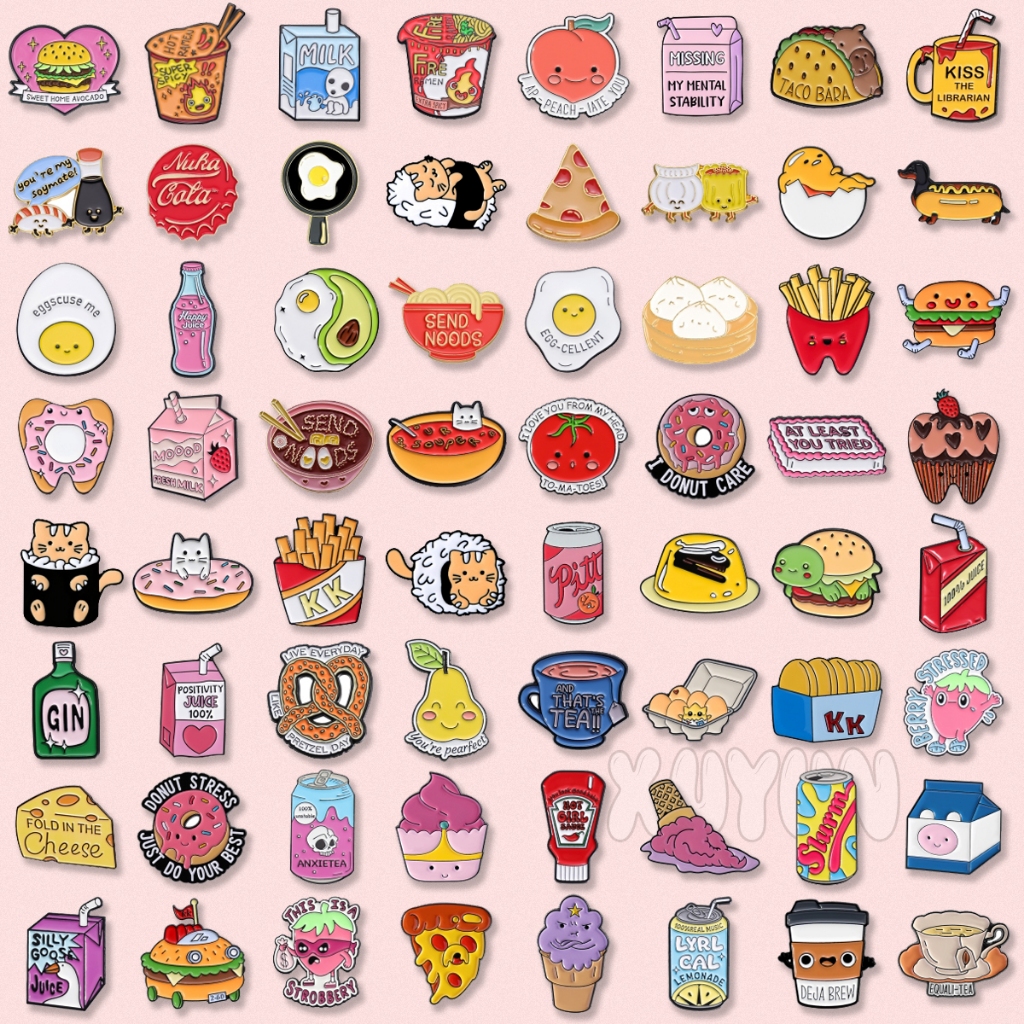 Criativo Alfinete De Lapela Sushi Sorvete De Leite Broche De Café Esmalte Gourmet Crachá De Ovo Jóias em Oferta na Shopee