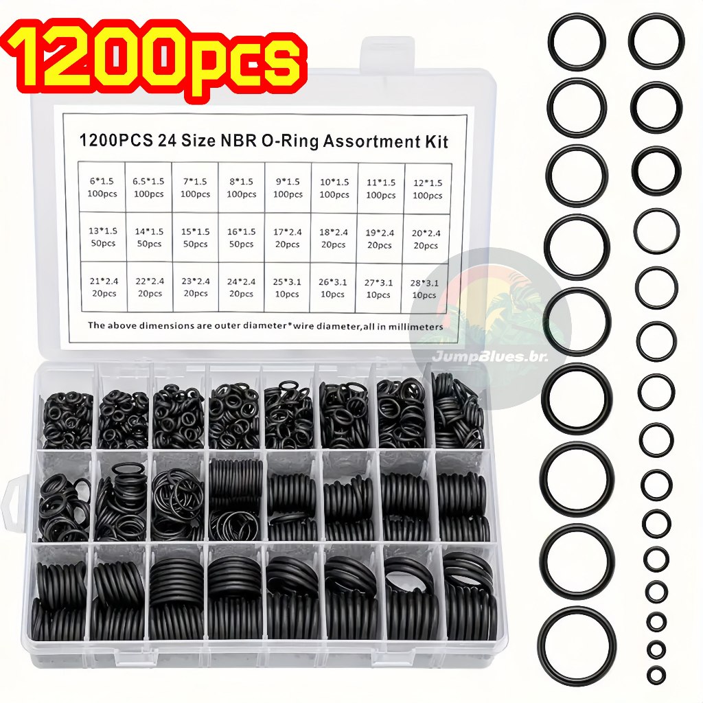1200 Pcs Anel De Vedação Junta De Borracha O-Ring Sortido Com Caixa Kit Anéis De Vedação Para Torneira Jump em Oferta na Shopee