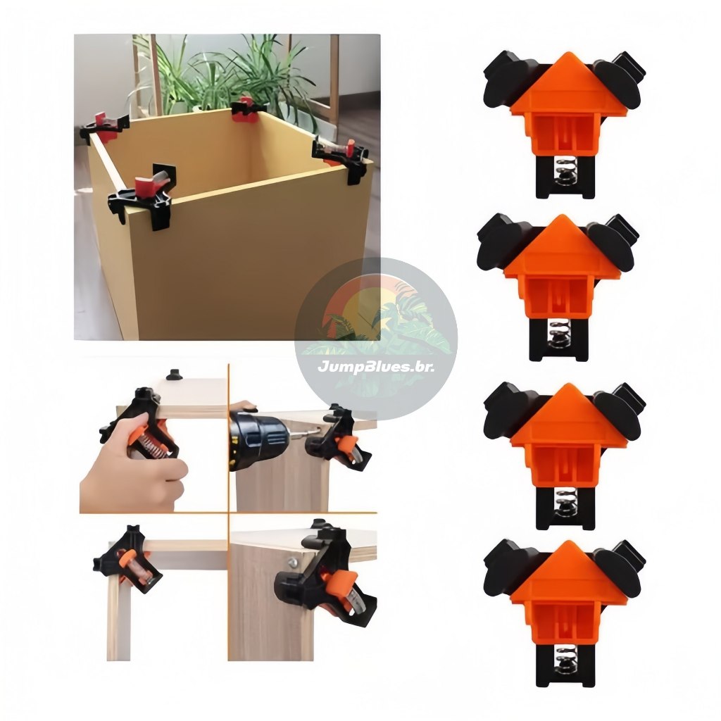 Kit 4 Grampos De Canto Sargento Angular 90 Graus Marceneiro Jump em Oferta na Shopee