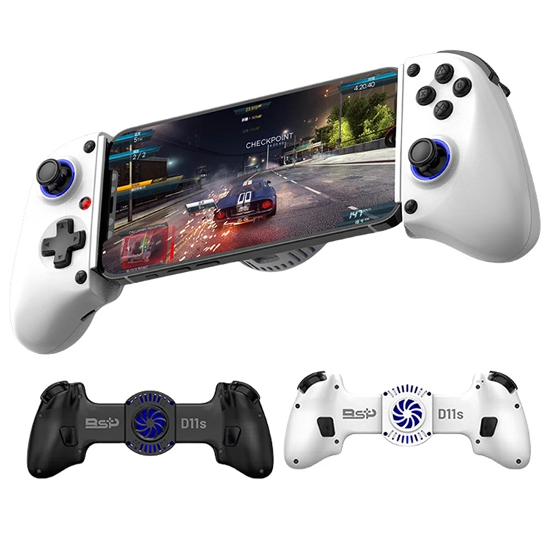 Controlador De Jogo Telescópico D11S Sem Fio BT Mobile Gaming Com Turbo/6 Eixos Gyro/Vibração Para Switch/Android/iOS/PC