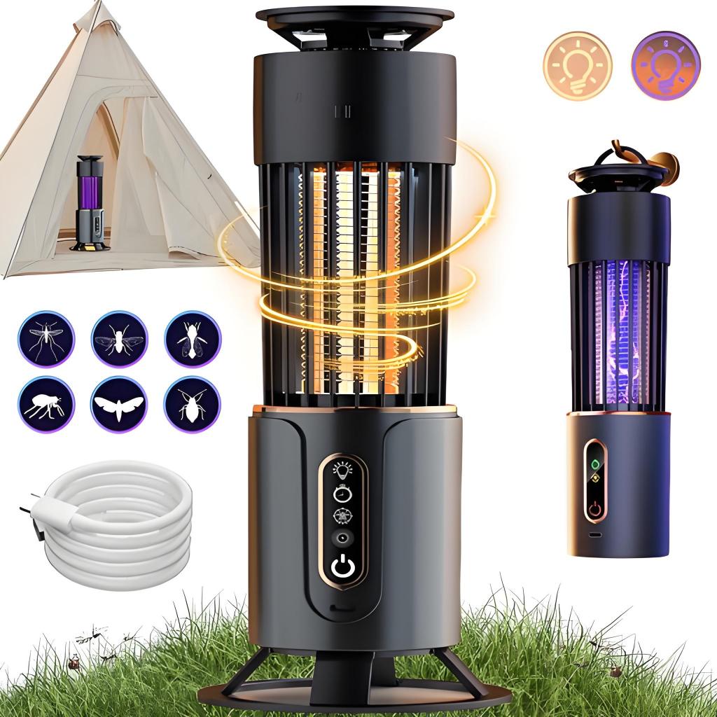 Lâmpada Assassina De Mosquitos Recarregável Usb 2 Em 1 Bug Mosquito Zapper Insect Trap Uv Ideal Para Ambientes Internos