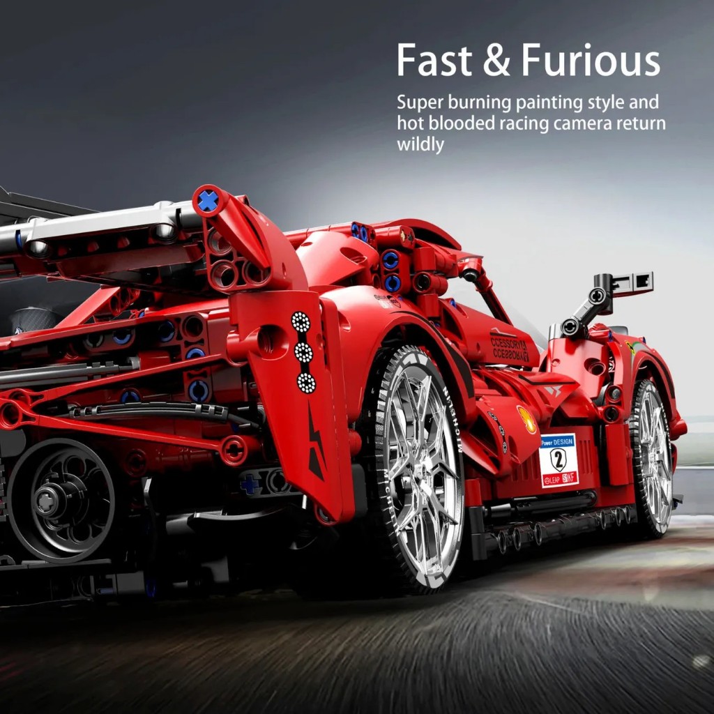 2369 peças compatíveis com Lego Ferrari GTR carro esportivo meninos bloco de construção brinquedos presente de aniversár