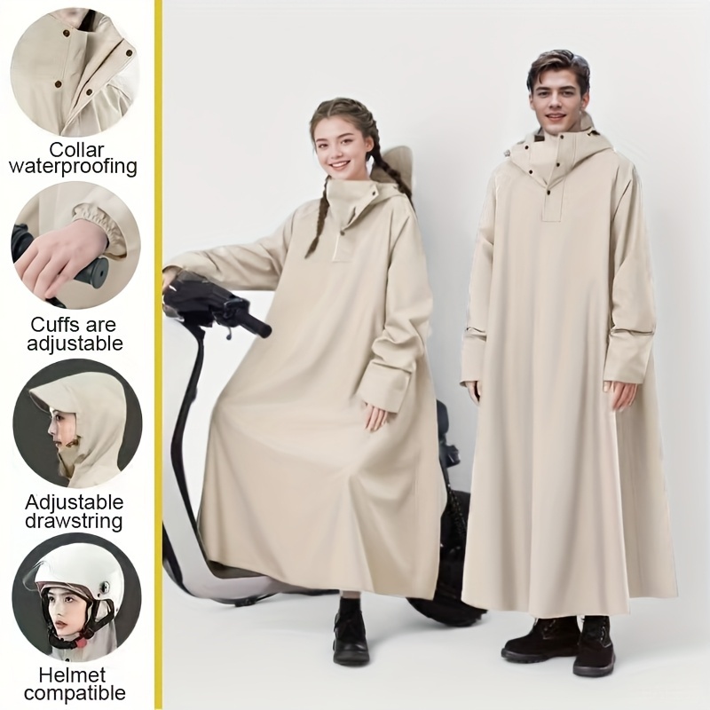 Capa de chuva impermeável, com capa de motor ajustável - longa, à prova de vento, cobertura de corpo inteiro, usada para Capa de chuva impermeável, com capa de motor ajustável - longa, à prova de vento, cobertura de corpo inteiro, usada para