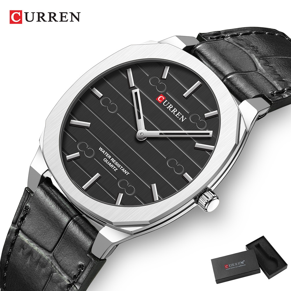 CURREN Relógio Masculino Elegante E Com Pulseira De Couro Empresarial À Prova D'
