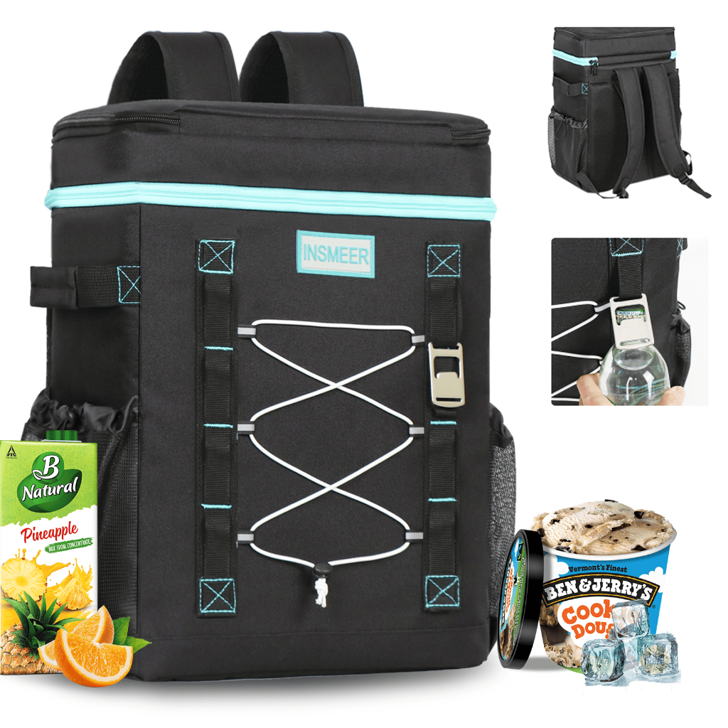 INSMEER Mochila Térmica Grande 30L 50 Latas impermeável Cooler Térmica para Praia Camping Cerveja