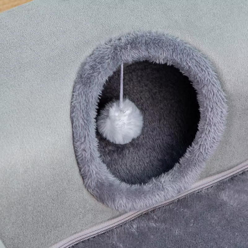 Cama De Gato 2 Em 1 Túnel , Gatinho Removível , Para Gatos De Até 8 KG-Confortável E Divertido Casa