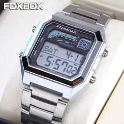 LIGE Relógio Original Masculino Display De Luz Luminosa Digital De Pulso De Aço Inoxidável Cronógrafo Esporte Relógios