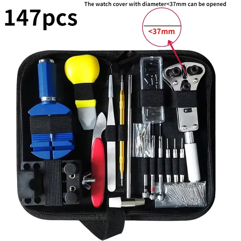 16/147 Pcs Kit De Ferramentas De Relojoeiro Ferramenta De Manutenção De Reparo De Relógio Caso