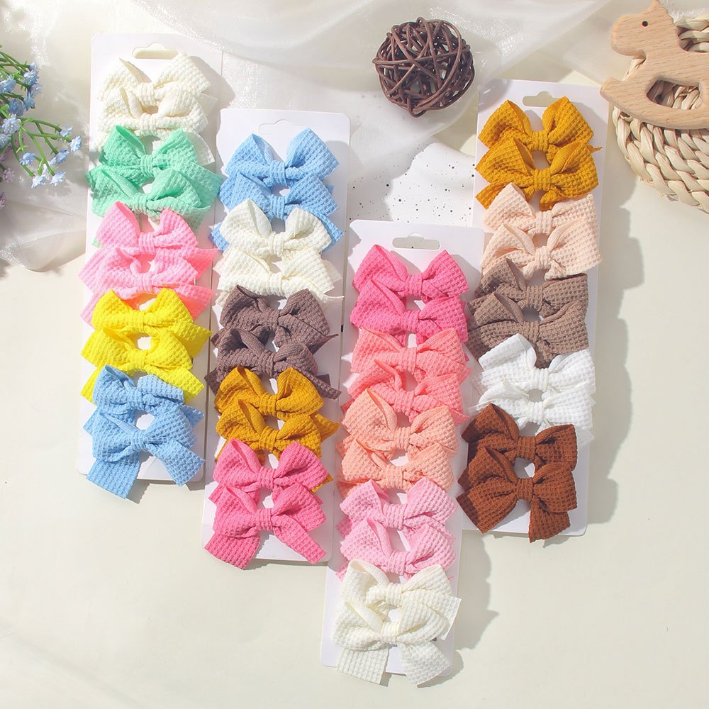 6/10 Pçs/Set Moda Nova Fita Bonito Bowknot Grampos De Cabelo Para Crianças Artesanais Bebê Meninas Acessórios em Oferta na Shopee