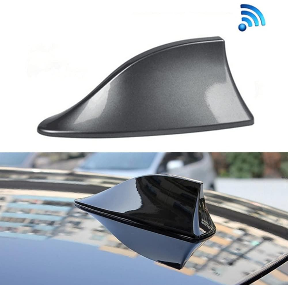 Antena De Barbatana De Tubarão Preta Para Carro Com Teto Curvo-Rádio FM Universal , Acessórios , Modificação De Veículo