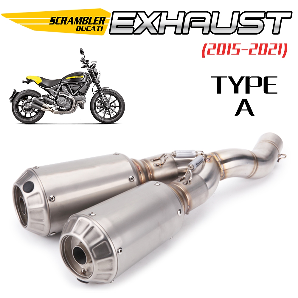 Para Ducati Scrambler 800 821 Monster 797 Motocicleta Escape Moto Modificado Tubo Médio Duplo Muffle