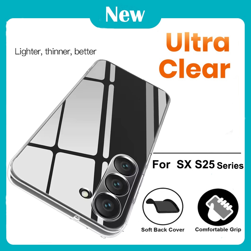 Capa Macia Transparente De Luxo Para Samsung Galaxy S25 S24 S23 S22 S21 Ultra PLUS S24 S23FE A55 A56 A35 A36 5g Protetor