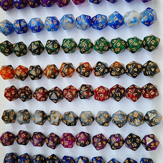 Conjunto de Dados D20 Coloridos para RPG – Dados de Vinte Lados para Jogos de Mesa e D&D