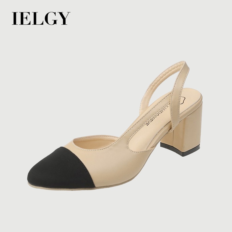 IELGY Versão Coreana Das Sandálias Baotou De Cabeça Quadrada Moda Feminina Grossa Com Salto Selvagens em Oferta na Shopee