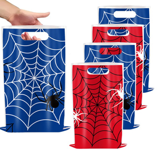 10/40 PCs Nova aranha Bolsas de presente de festa de aniversário Herói tema surpresa plástico doces saco em Oferta na Shopee