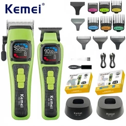 Kemei KM-1862-1863 Máquina De Cortar Cabelo Elétrica USB Recarregável Profissional Barbeiro Estilo Aparador De Corte Mas