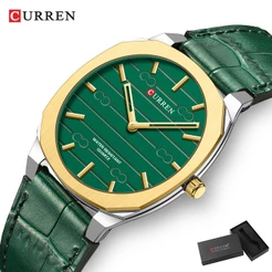 Relógio Masculino CURREN Marca Original Genuíno Nova Moda Simples Ao Ar Livre Casual Negócios Pulseira De Couro 3ATM À P