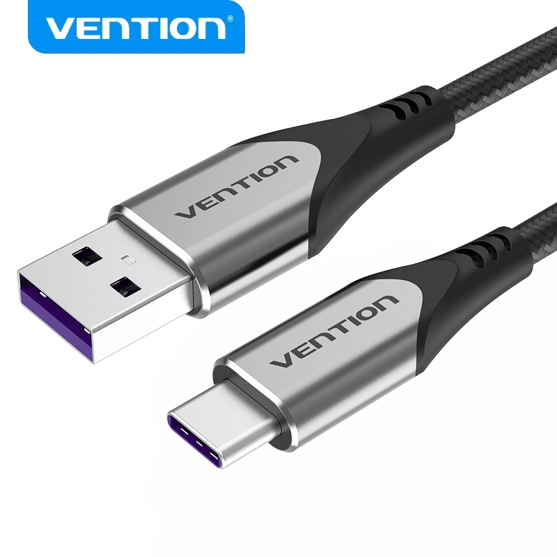 Vention 5A Tipo-C Cabo 480Mbps Velocidade De Sincronização Durável TPE + Algodão Design 100W Entrega De Energia em Oferta na Shopee