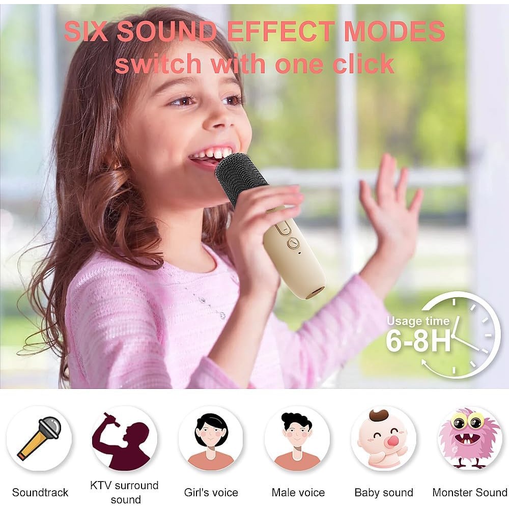 Alto-Falante De Karaokê Sem Fio K12 Com Microfone , Mini Portátil Bluetooth Para De 1/2