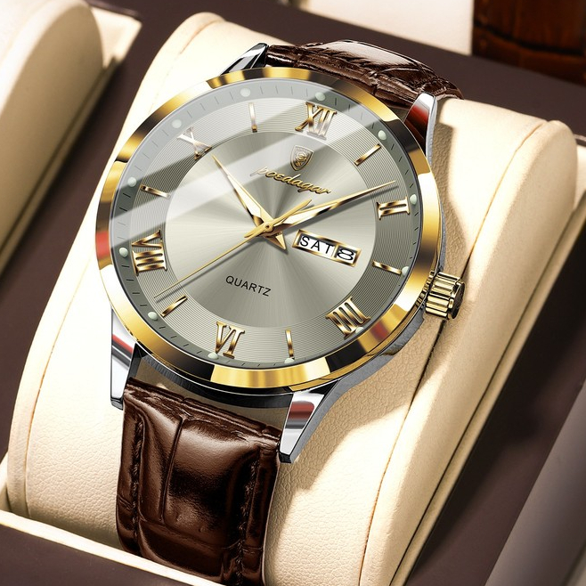 POEDAGAR Couro Relógios Masculinos De Luxo À Prova Dwaterproof Água Luminosa Data Semana Relógio Masculino Esporte Negóc em Oferta na Shopee