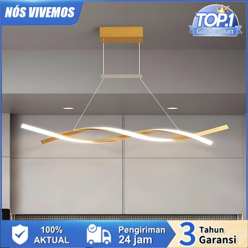 Luminária Pendente Ouro Duplo Minimalista Pendente Led Lustre Preto Para Sala de Jantar decoração para casa elegante