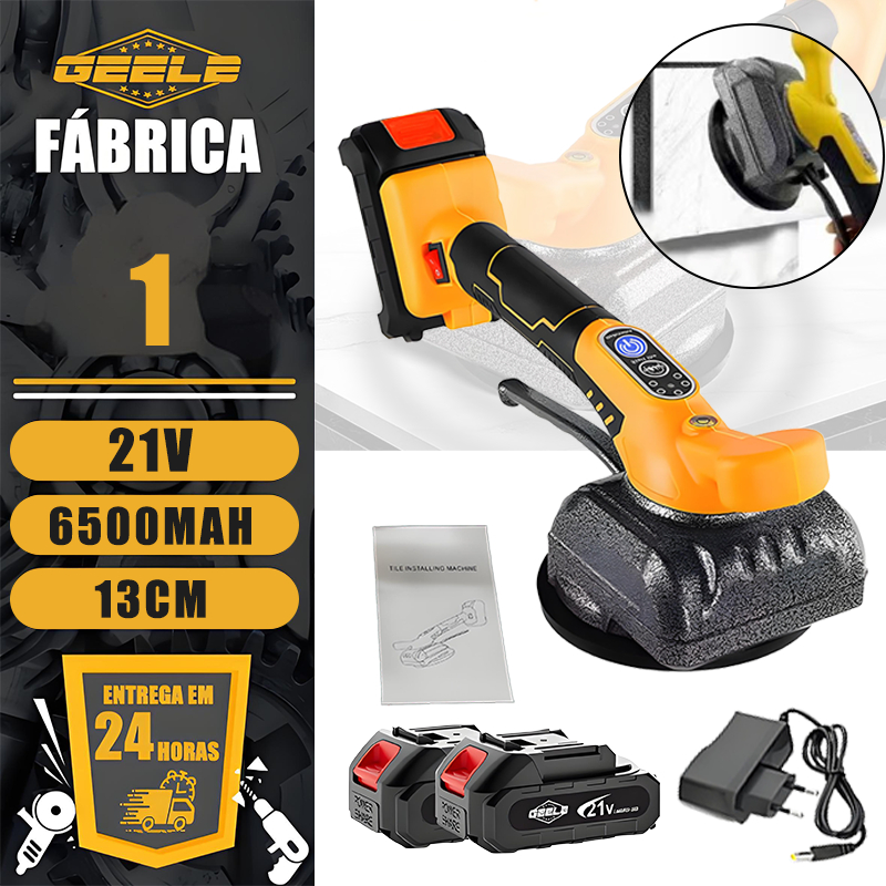 Maquina Vibratória Para Assentar Porcelanato Ventosa 2 Baterias 21v GEELE