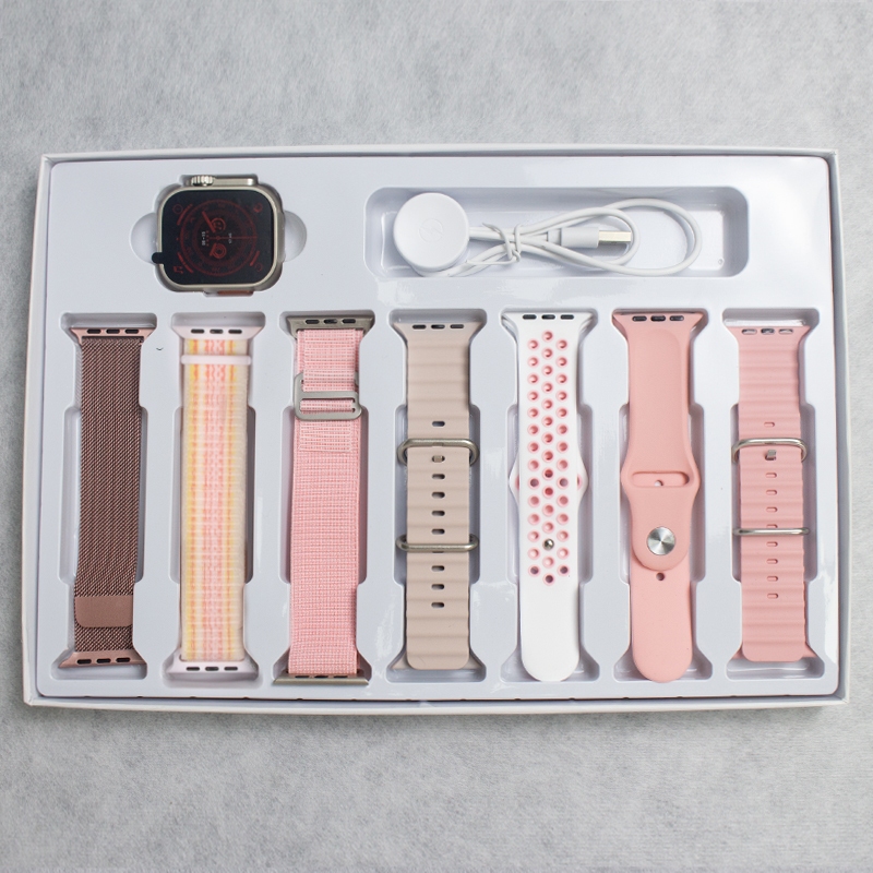 2025 Smartwatch Relógio inteligente Ultra 7 in 1 7 Pulseira Homem Mulher 49mm Bluetooth sem fio Relógio parafuso real