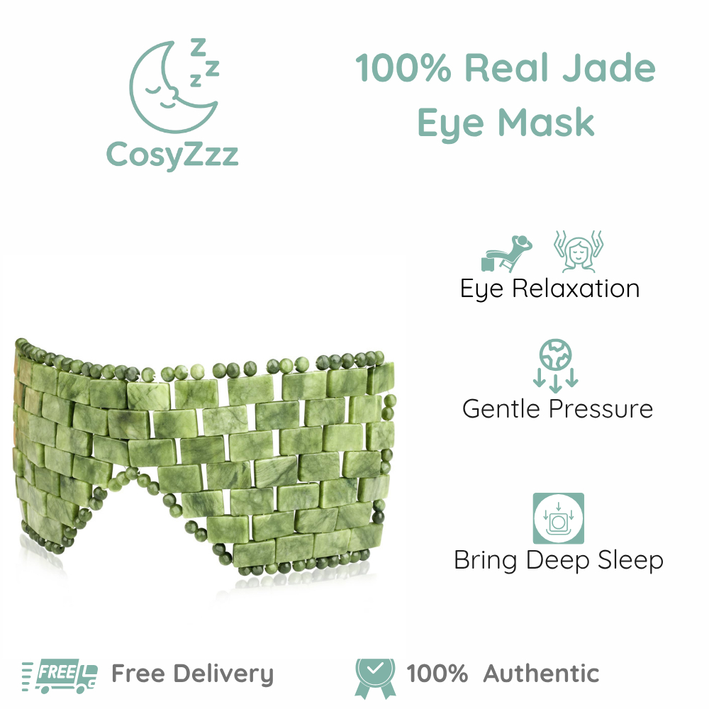Máscara De Olho De Jade 100 % Real-Grande Refrescante E Calmante Para Terapia Quente/Fria , Facial Verde Inchaço , Olhei
