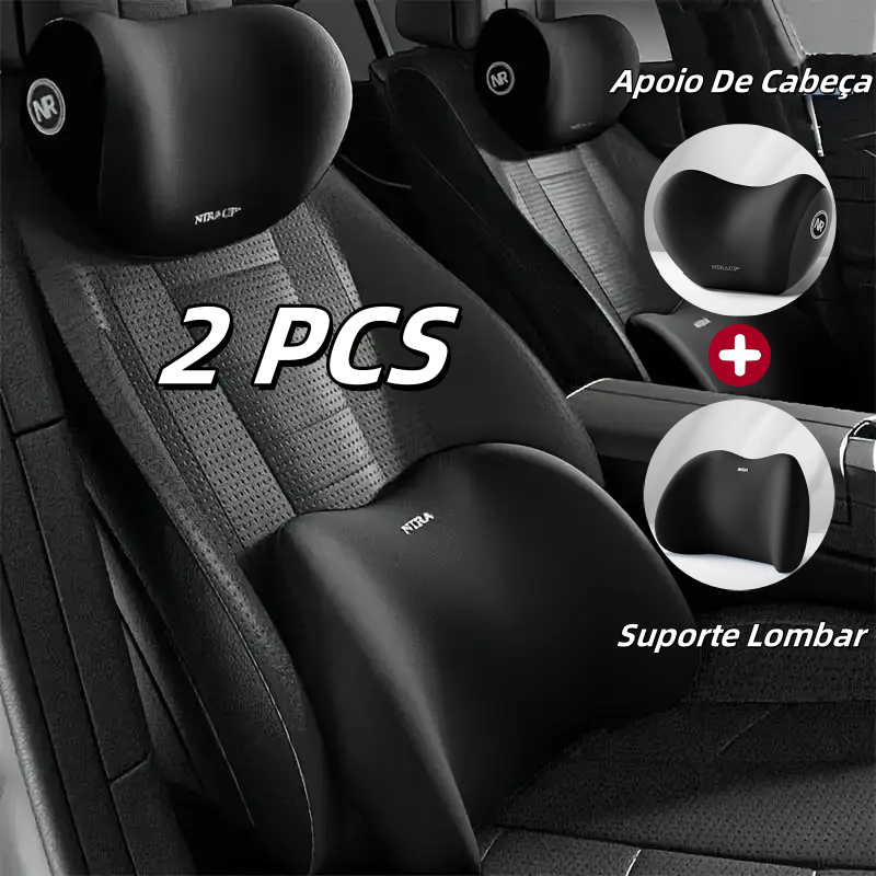 Conjunto De Almofada Para Cabeça E Lombar Veicular Apoio Cadeira Banco Carro Espuma De Memória Conjunto De Almofada Para Cabeça E Lombar Veicular Apoio Cadeira Banco Carro Espuma De Memória