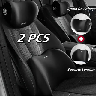 Conjunto De Almofada Para Cabeça E Lombar Veicular Apoio Cadeira Banco Carro Espuma De Memória em Oferta na Shopee