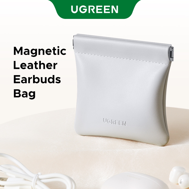 UGREEN Bolsa De Armazenamento De Fones De Ouvido De Couro Magnético , Tecido Macio , Forro De Veludo , Fone , Fácil Aber em Oferta na Shopee