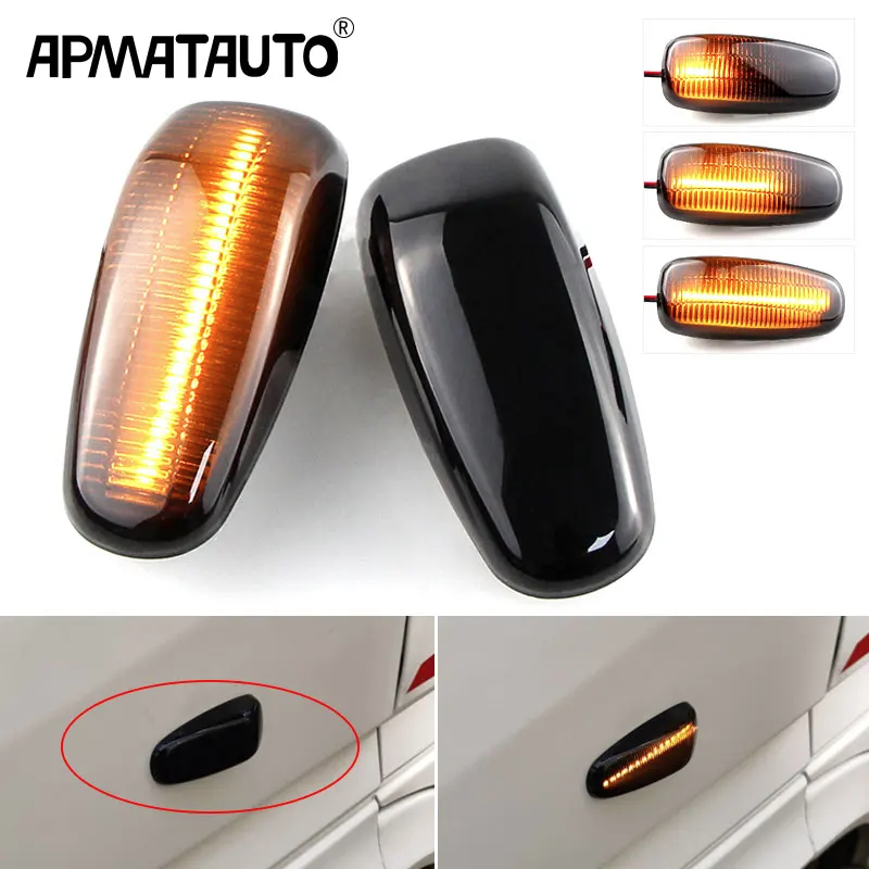 2pcs LED marcador lateral de sinal de giro luzes dinâmicas Para Mercedes Benz W124 A124 C124 W163 W210 W202 W140 W638