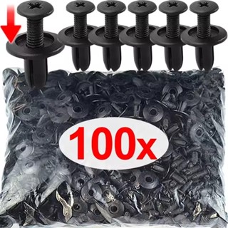 100/40/20 Pçs Fixadores De Plástico Parafusos 8mm Universal Pára-Choques Do Carro Rebites Pretos Prendedor Clipes Parafu em Oferta na Shopee