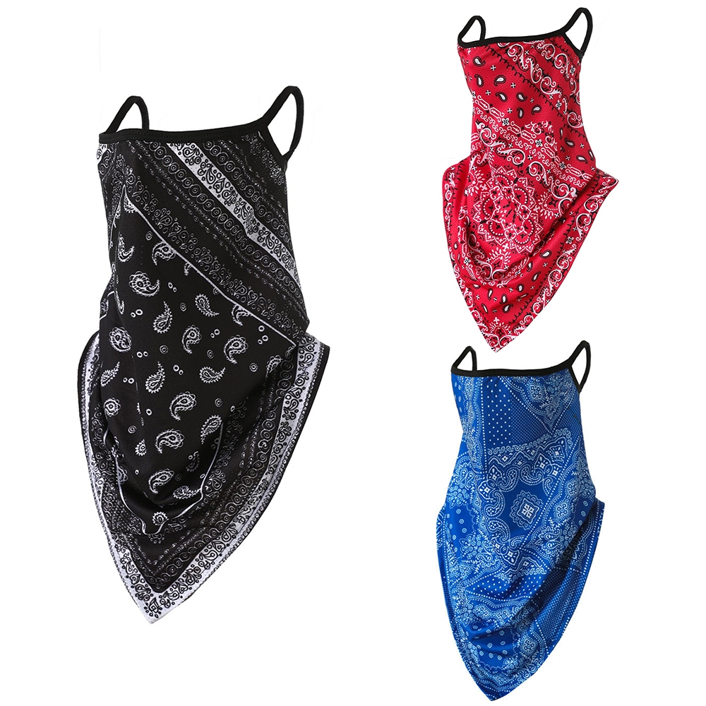 Pendurar Orelha Triângulo Respirável Máscara Facial Motocicleta Bandana À Prova De Vento Proteção UV Ciclismo Feminino Masculino Tubo