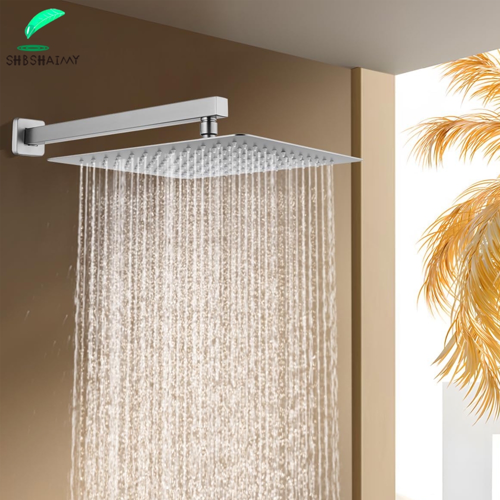 Ducha chuveiro inox quadrado 30×30cm Furos de Silicone Com braco 33/22cm Cromado/Preto kit banheiro em Oferta na Shopee