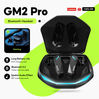 Lenovo Fones De Ouvido GM2 Pro Jogos Bluetooth BT 5.3 TWS HD RGB Luzes Som Estéreo Baixa Latência Com Microfone em Oferta na Shopee