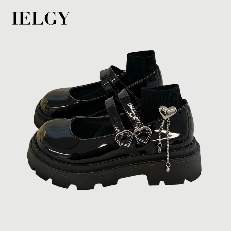 IELGY Mary Jane Sapatos De Couro Femininos Estilo Britânico Plataforma Sola Japonesa JK Vintage Francês - Women Shoes