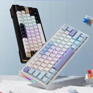 Teclado Mecânico Gamer 60% Silencioso 61 Teclas ABNT2 RGB Hot Swap Anti Ghosting Para Jogos Compatív