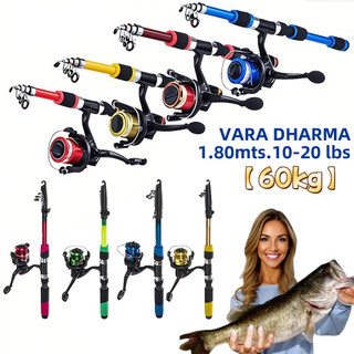 Kit 2 Vara De Pesca 60-120lbs Completa Com Molinete Esportiva Ao Ar Livre Robalo Portátil Com Linha