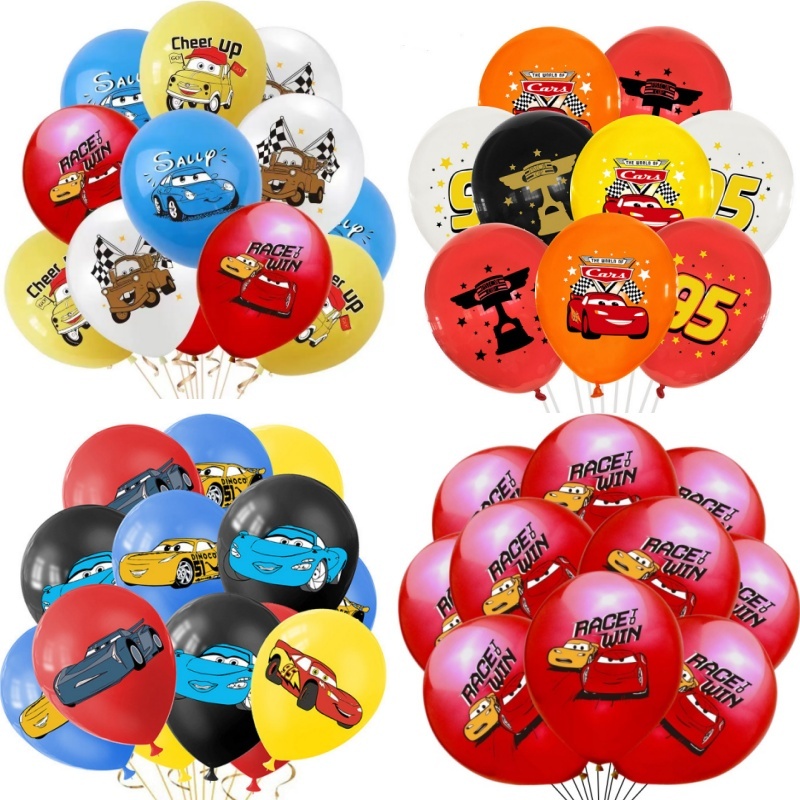 10 Pçs Carros Dos Desenhos Animados Balão De Látex Relâmpago McQueen Decoração Chá De Bebê Fontes De Festa De Aniversári em Oferta na Shopee