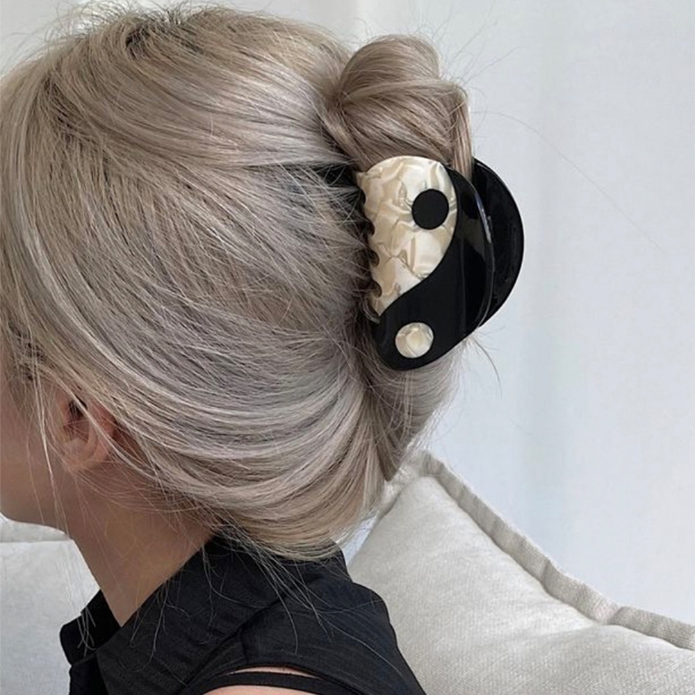 Grampos De Cabelo Góticos Vintage Yin Yang Estilo Tai Chi Clipe De Garra Exclusivo Na Moda Preto Escuro Headwear em Oferta na Shopee